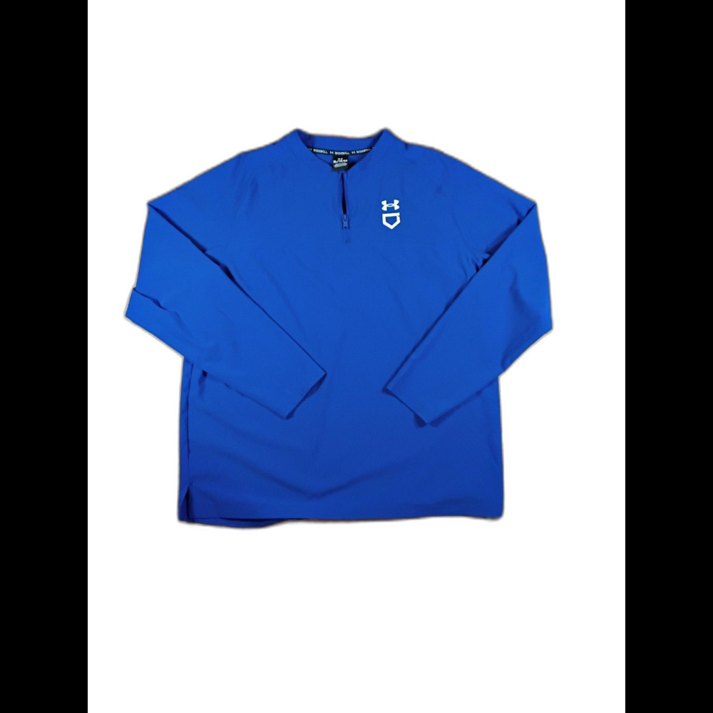 Under Armour Baseball Quarter Zip Mens XL Blue Pullover
